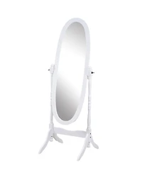 Streamdale Traditional Queen Anna Style Wood Floor Cheval Mirror, White Finish