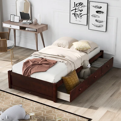 Streamdale Twin Platform Storage Bed With 3 Drawers