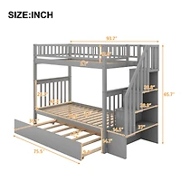 Streamdale Twin Over Twin Bunk Bed With Trundle And Storage