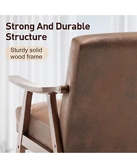 Streamdale Mid-Century Velvet & Wood Accent Chair for Comfort and Style