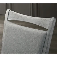 Simplie Fun Upholstered Turned Leg Dining Chairs, Set of 2, Rustic White