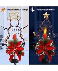 2-Pack Solar Candle Pathway Lights Outdoor Waterproof