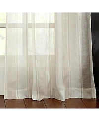 Ihi Home Lurex Linen Sheer Curtain Panel - Rod Pocket and Hidden Back Tabs