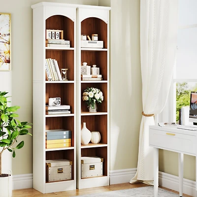 Tribesigns 70.9-Inch Tall Narrow Bookcase, 5-Tier Cube Bookshelf with Storage, Modern Slim Corner Display Shelves for Home Office, Living Room