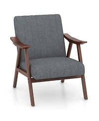 Modern Accent Chair Leisure Armchair with Felt Pads-Grey