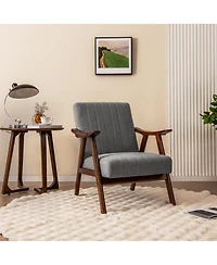 Modern Accent Chair Leisure Armchair with Felt Pads-Grey