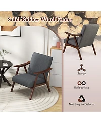 Modern Accent Chair Leisure Armchair with Felt Pads-Grey