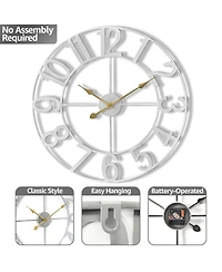 Sorbus Large Wall Clock for Living Room Decor - Numeral Wall Clock for Kitchen - 16-inch Wall Clock Decorative (Gold)