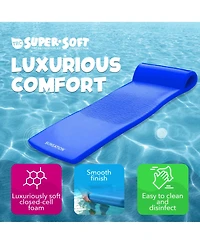 Trc Recreation Sunsation 1.75" Thick Foam Lounger Raft Pool Float, Indigo Blue