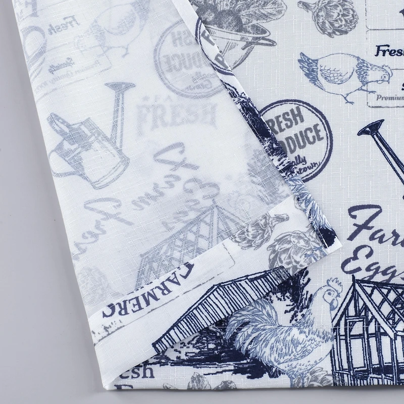 Kate Aurora Rooster Toile Complete 3 Pc Cafe Kitchen Curtain Tier And Valance Set