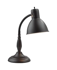 360 Lighting Breck Desk Table Lamp 17" High Dark Bronze Metal Adjustable Gooseneck Arm for Bedroom Bedside Nightstand Office Kids Family House Ho