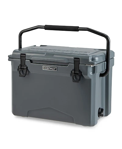 Slickblue 25 Qt Hard Cooler with Aluminum Handle and Integrated Cup Holders