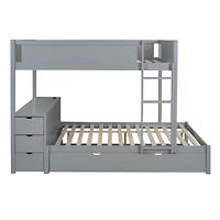 Streamdale Full/Full Bunk Bed with Trundle, Desk, and Storage