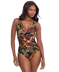 Miraclesuit Women's Botanico Crossover One-Piece Swimsuit