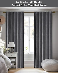 Colt Room Darkening Velvet Curtain Panel Pair, 37"W x 63"L