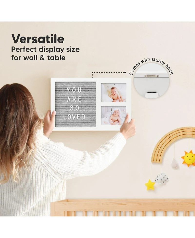 Heartfelt Baby Picture Frame Keepsake with Letterboard, 12x8 Ultrasound Picture Frames, Baby Gifts for Newborn