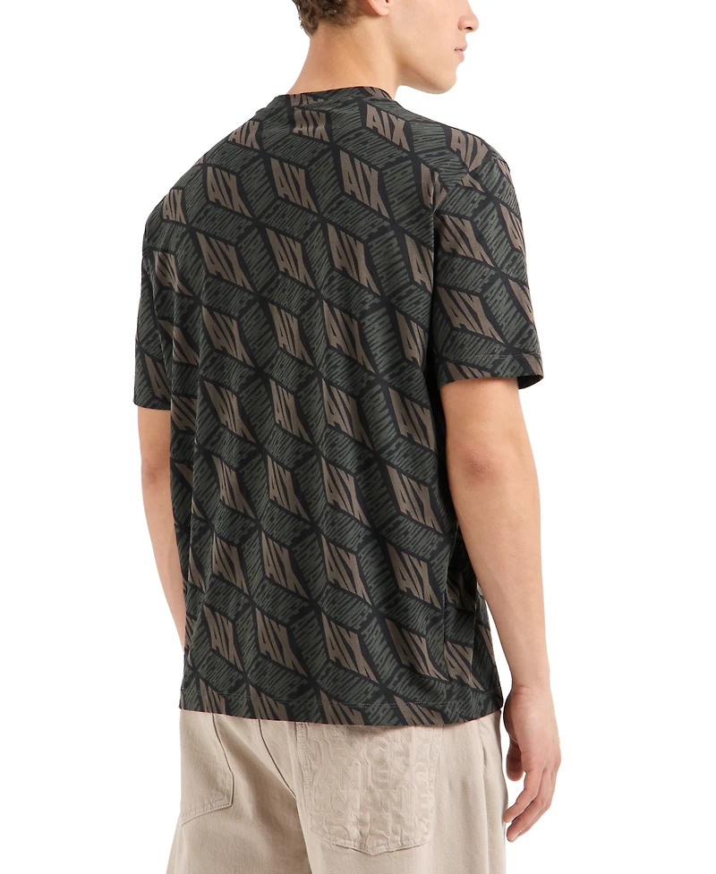 A|X Armani Exchange Men's Short Sleeve Crewneck 3D Graphic T-Shirt