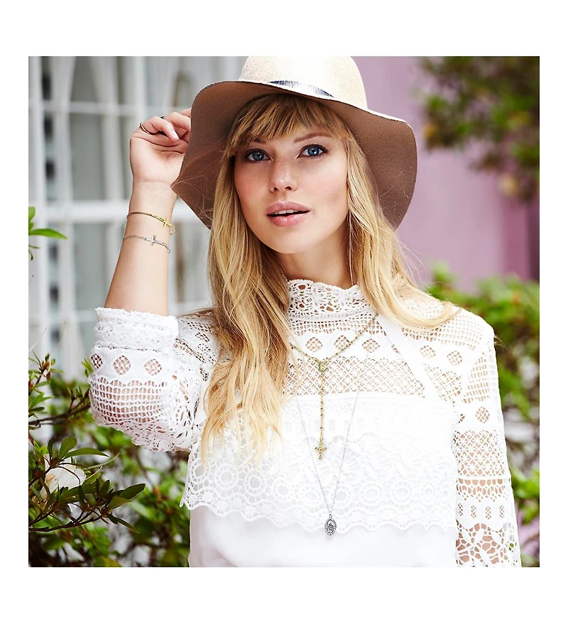 Bling Jewelry Sterling Silver Sideways Cross Bangle Bracelet Delicate Simple Religious Inspirational Faith