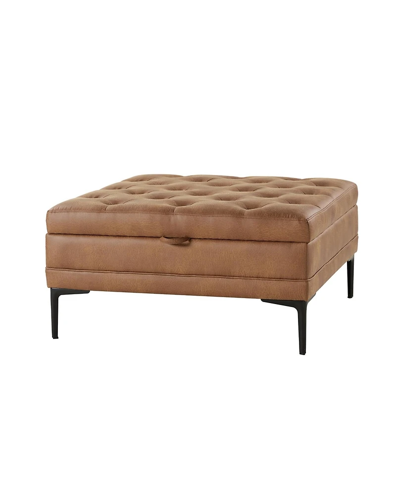 Traditional Geoffrev Lift Top Shelved Storage Cocktail Ottoman