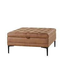 Traditional Geoffrev Lift Top Shelved Storage Cocktail Ottoman