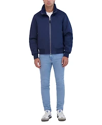 Robert Graham Men's Faux Suede Bomber with Sherpa Stand Collar