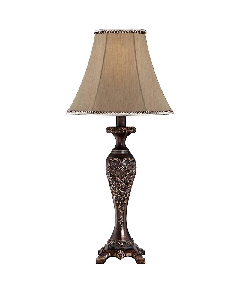 Regency Hill Hanna Traditional Accent Table Lamp 23 1/2" High Dark Bronze Candlestick Floral Bell Shade for Bedroom Living Room Bedside Office Fa