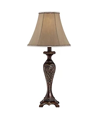 Regency Hill Hanna Traditional Accent Table Lamp 23 1/2" High Dark Bronze Candlestick Floral Bell Shade for Bedroom Living Room Bedside Office Fa