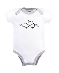 Hudson Baby Unisex Five-Piece Set of Cotton Infant All-in-One Bodysuits