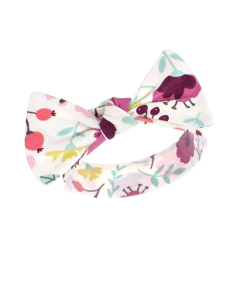 Touched by Nature Girls Natural Cotton Swaddle Blanket and Headband or Cap