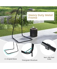 Slickblue Hammock Chair Stand Adjustable Swing Chair Stand with Safety Hook and Sturdy Chain