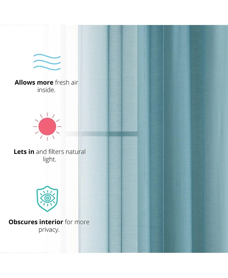 Hlc.me 2 Piece Semi Sheer Voile Window Curtain Drapes Grommet Panels for Bedroom