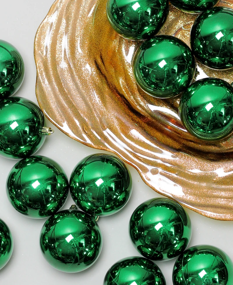 Northlight Green Shatterproof Shiny Christmas Ball Ornaments 3.25-Inch