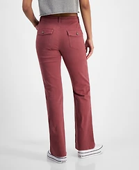 Tinseltown Juniors' Mid-Rise Patch-Pocket Flared Jeans