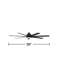 56" Casa Vieja Phoenix Max Black Cct Led Ceiling Fan with Remote