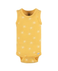Gerber Baby Girls Sleeveless Onesies Bodysuits, 4 Pack