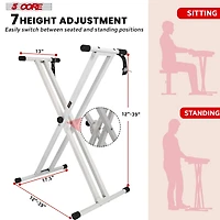 5 Core Keyboard White Stand Digital Piano Riser Adjustable X Style Electric Key Board Casio Synth Holder