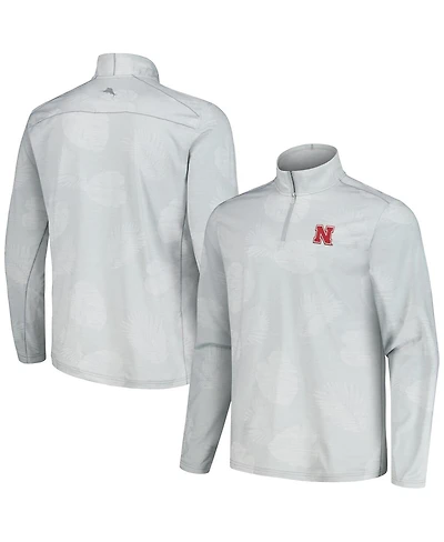 Tommy Bahama Men's Gray Nebraska Huskers Delray Frond IslandZone Half-Zip Jacket