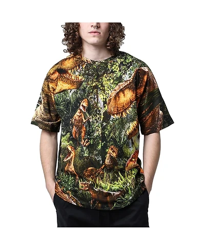 Dumbgood Men's and Women's Green Jurassic Park the Predators Big Print Graphic T-Shirt