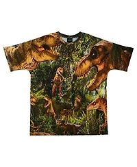 Dumbgood Men's and Women's Green Jurassic Park the Predators Big Print Graphic T-Shirt