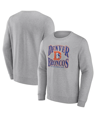 Fanatics Men's Heathered Charcoal Denver Broncos Playability Pullover Sweatshirt