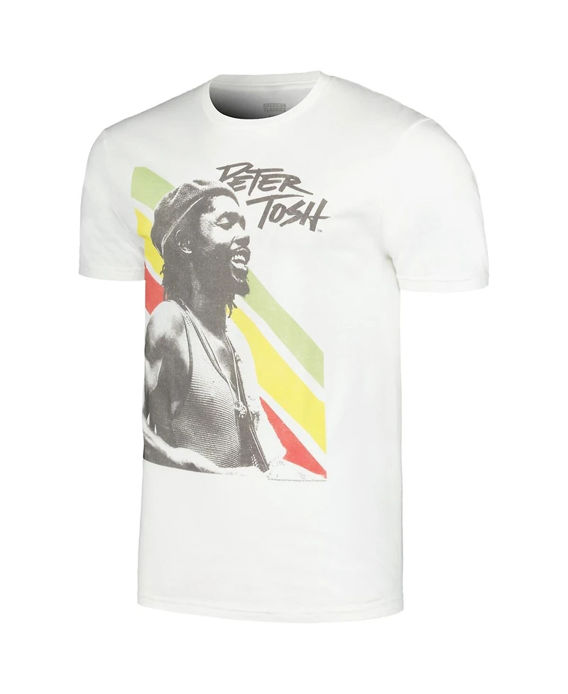 American Classics Men's and Women's White Peter Tosh Rasta Stripes Graphic T-Shirt