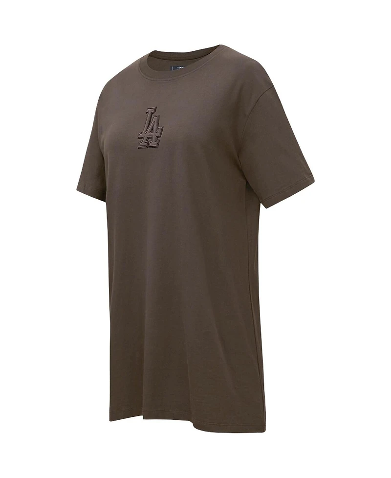 Pro Standard Women's Brown Los Angeles Dodgers Neutral T-Shirt Dress