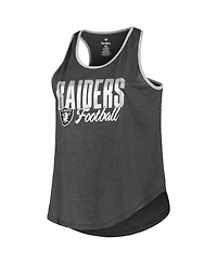 Fanatics Women's Heather Black Las Vegas Raiders Plus Size Fuel Tank Top