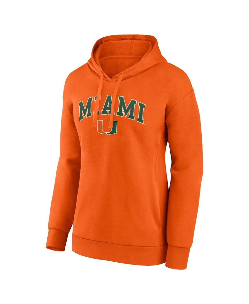 Fanatics Women's Orange Miami Hurricanes Evergreen Campus Pullover Hoodie