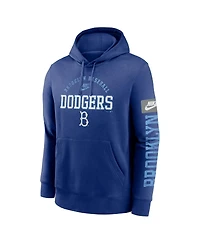 Nike Men's Royal Brooklyn Dodgers Cooperstown Collection Splitter Club Fleece Pullover Hoodie