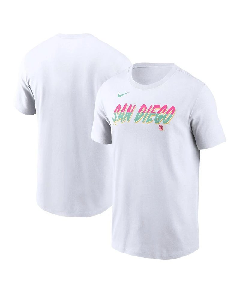 Nike Men's White San Diego Padres City Connect Wordmark T-Shirt