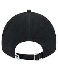 New Era Big Boys and Girls Black Miami Marlins Team Color 9TWENTY Adjustable Hat