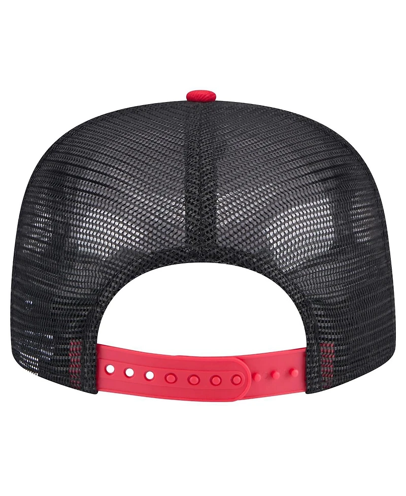 New Era Men's Black Boston Red Sox Throwback Meshback Golfer Hat