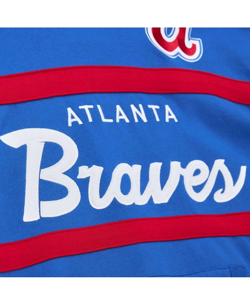 Mitchell & Ness Royal Atlanta Braves Head Coach Pullover Hoodie