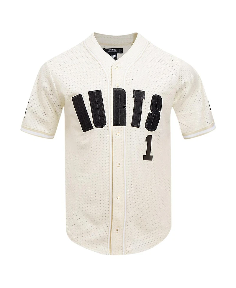 Pro Standard Men's Jalen Hurts Cream Philadelphia Eagles Name Number Triple Tonal Button-Up Baseball Jersey
